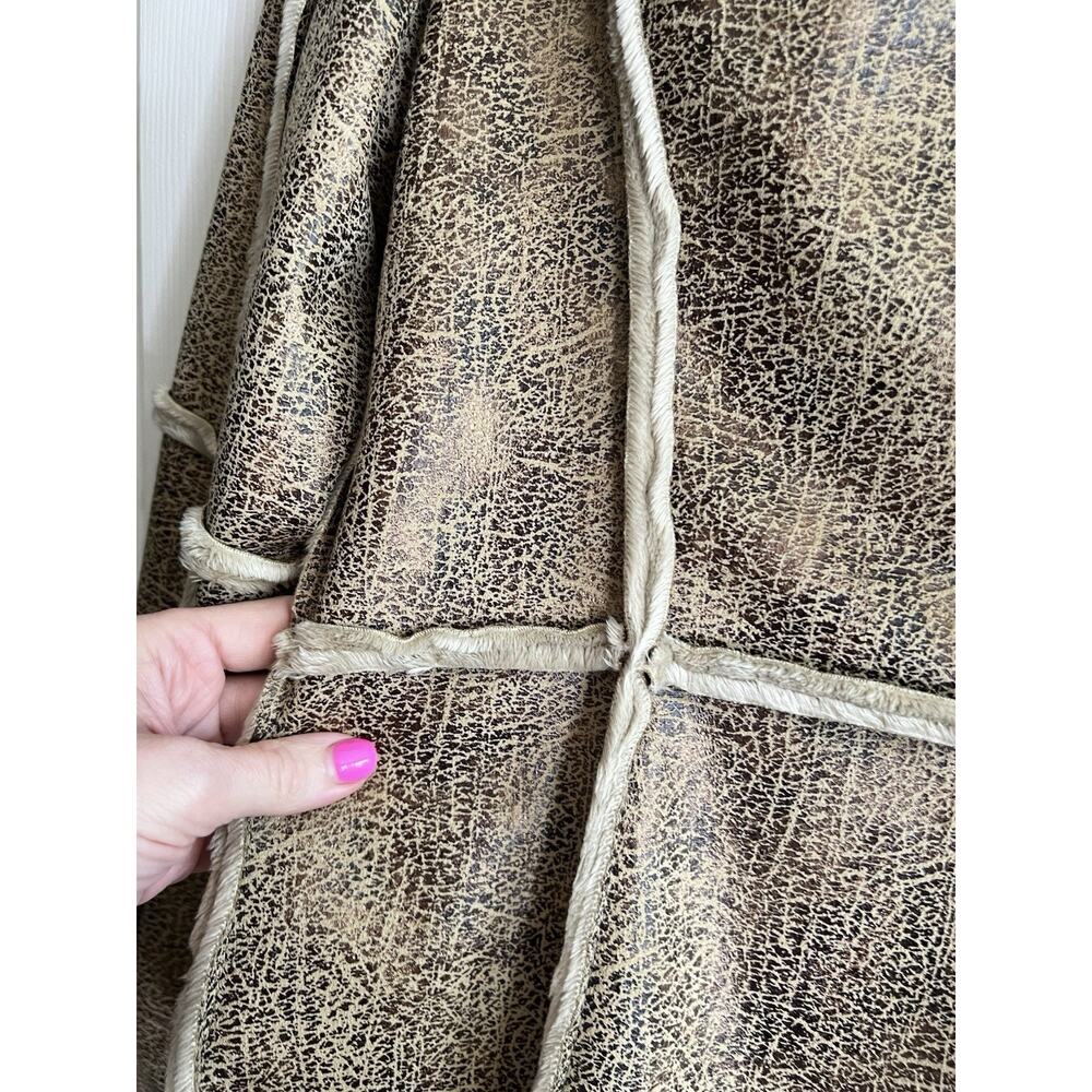 ALLEN B. BY ALLEN SCHWARTZ VTG Y2K Faux Fur Suede Penny Lane Patchwork Jacket M - Picture 7 of 15